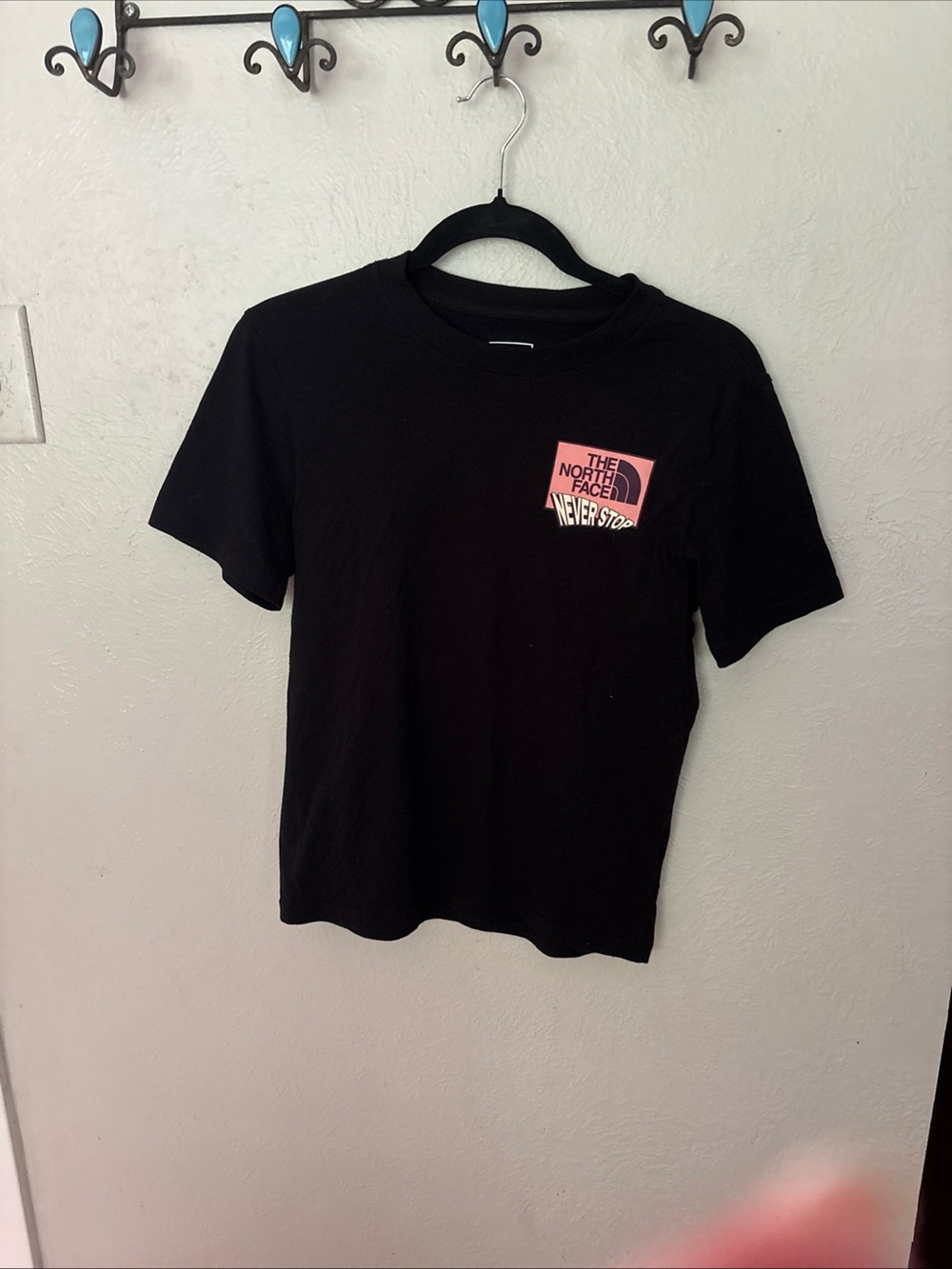The North Face Black Tee with White Logo Graphic